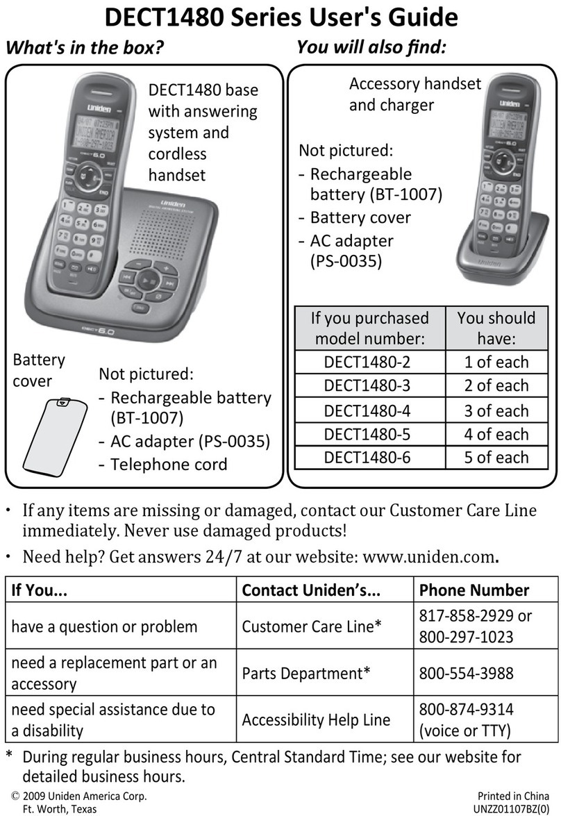 Uniden DECT1480-2 user guide