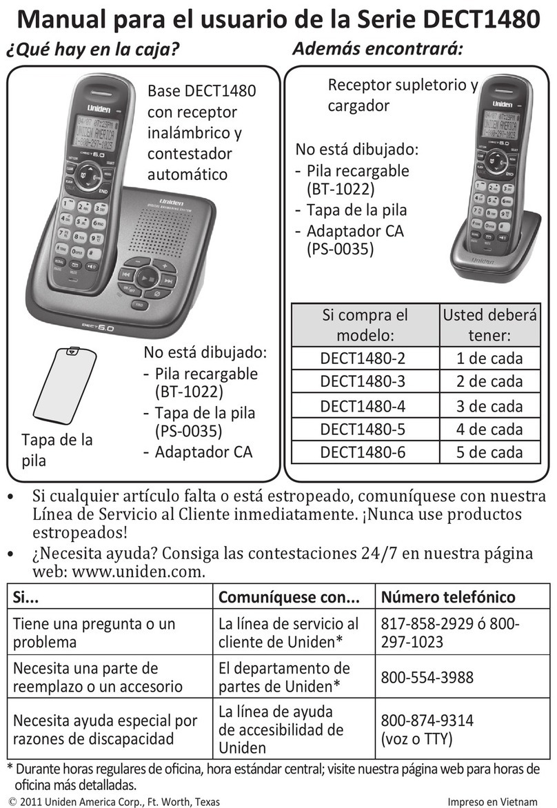 Uniden DECT1480 owner's manual