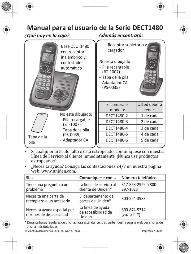 Uniden DECT1480-3 Manual para el usuario