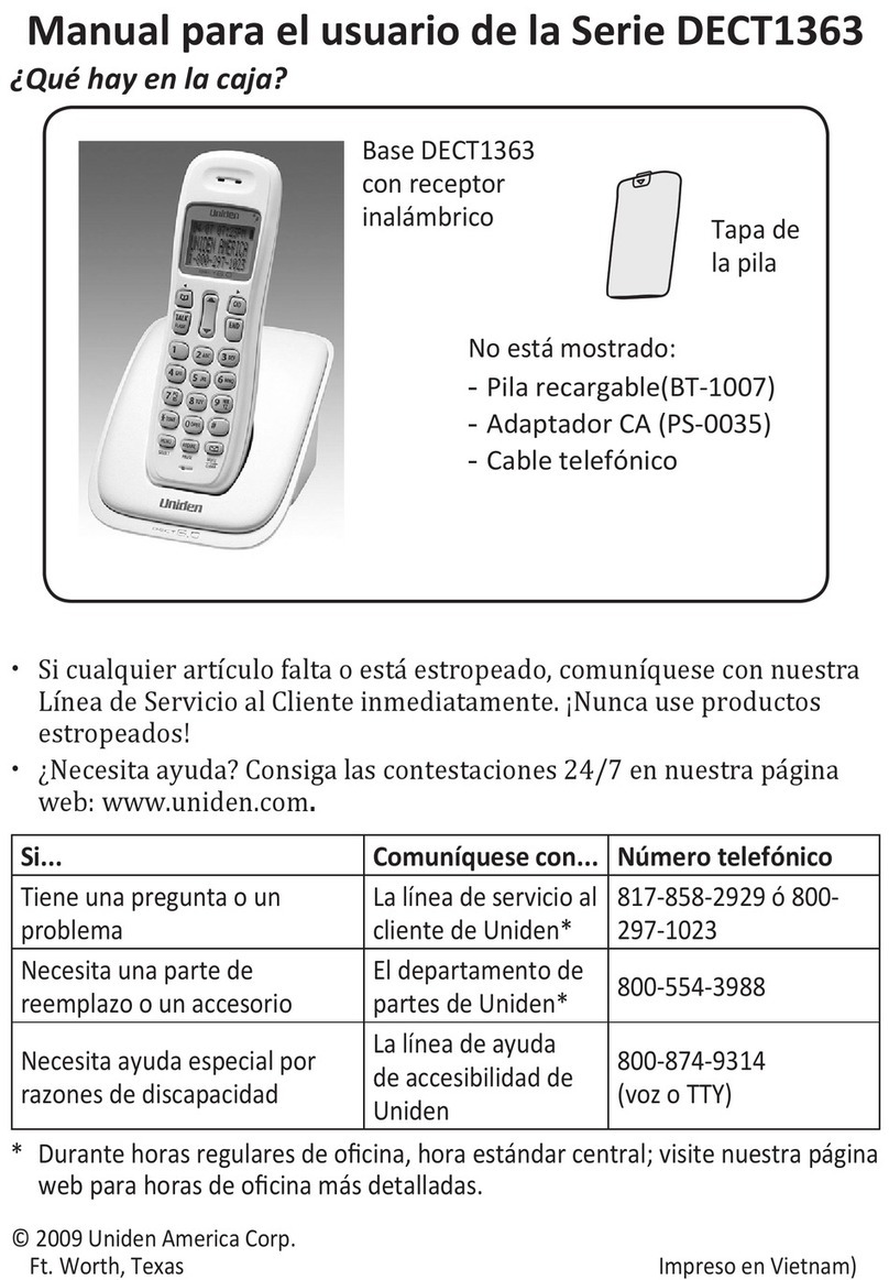 Uniden DECT1363 Series owner's manual