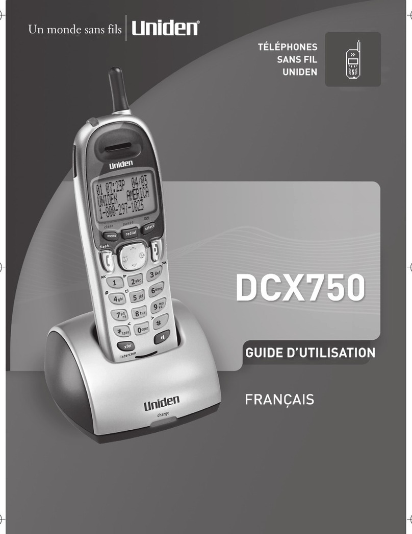 Uniden DCX750 - DCX 750 Cordless Extension Handset Service manual