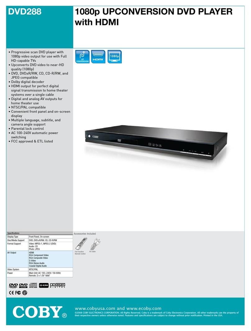 Coby DVD288 - 1080p Upconversion DVD User manual