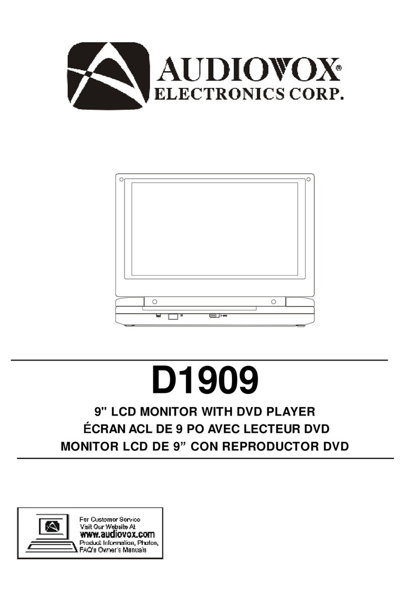 Audiovox D1909 - DVD Player - 9 owner's manual