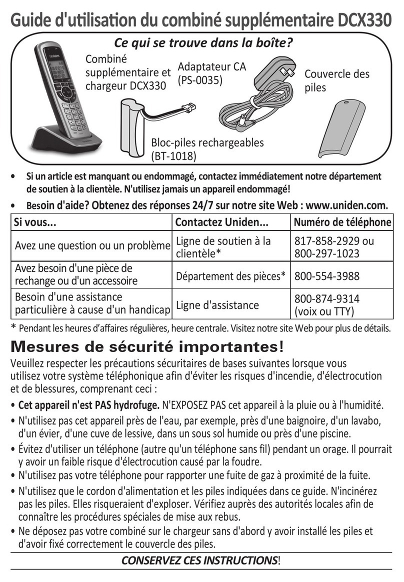 Uniden DCX330 Guide d'utilisation