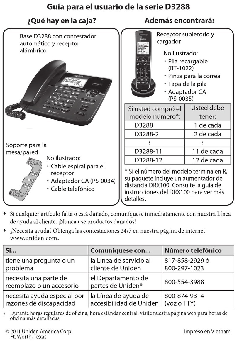 Uniden D3288 User manual