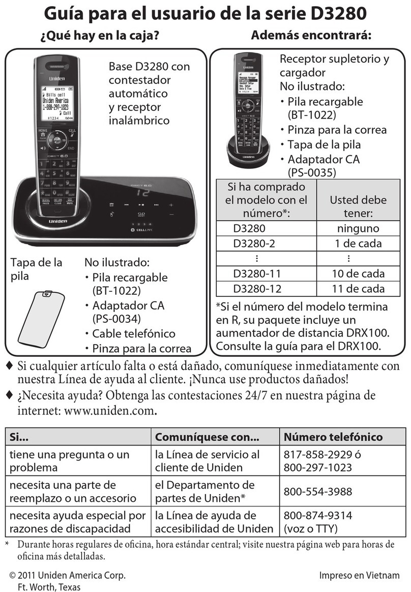 Uniden D3280 User manual