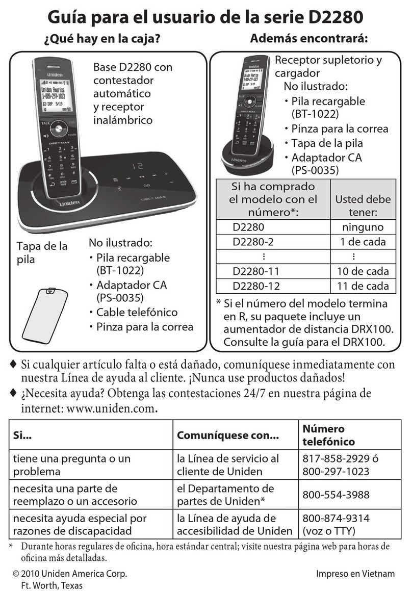 Uniden D2280 User manual