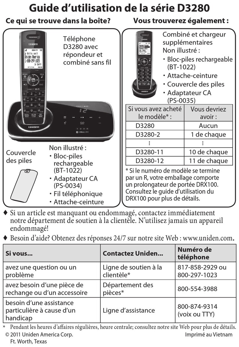 Uniden D3280 Guide d'utilisation