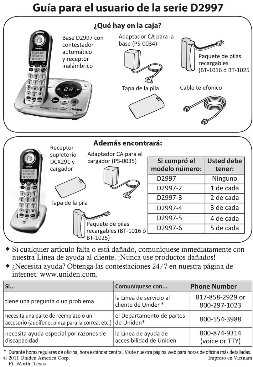 Uniden D2997 Guía para el usuario