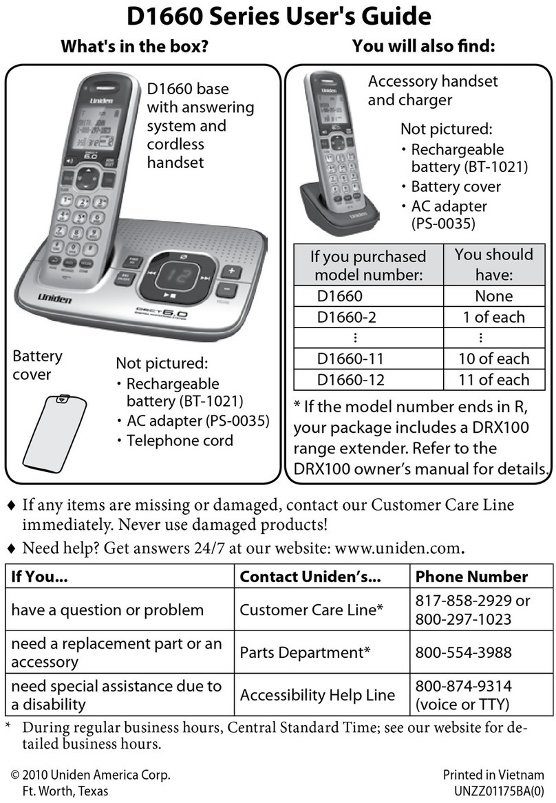 Uniden D1660 User manual Uniden D1660 User manual