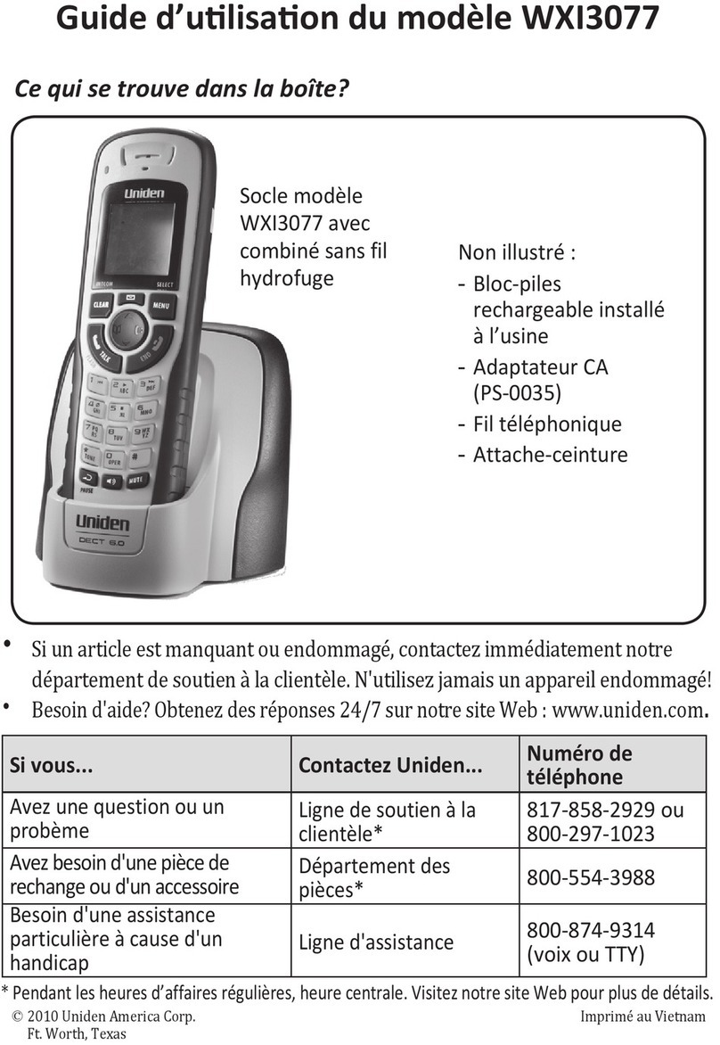 Uniden WXI3077 User manual