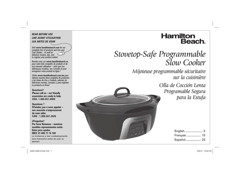 Hamilton Beach 33265 Owner's manual