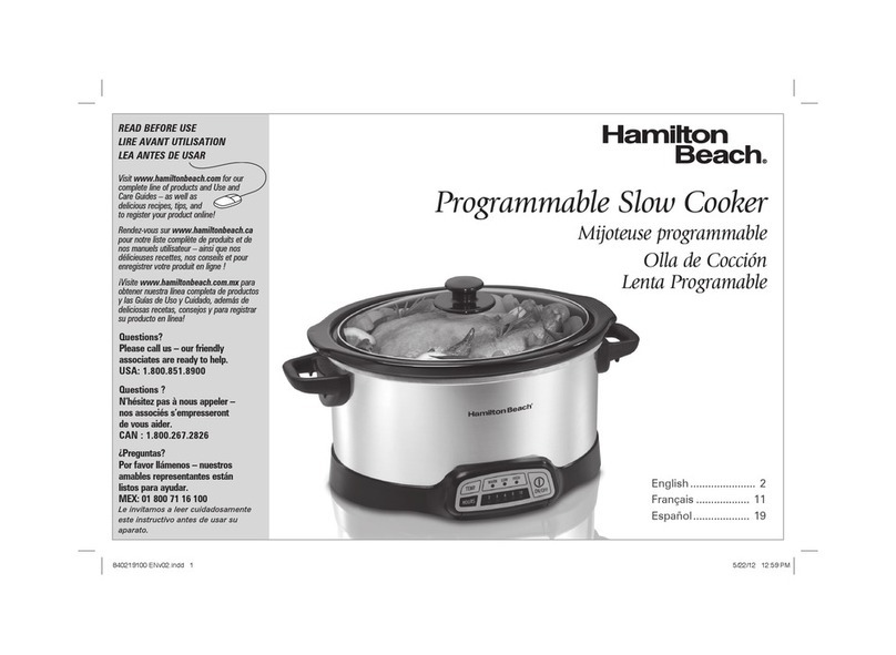 Hamilton Beach 33463 Owner's manual
