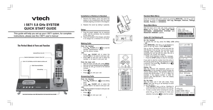 V-tech VT5871/5808 - V-Tech 5.8 GHz Expandable Cordless... User manual