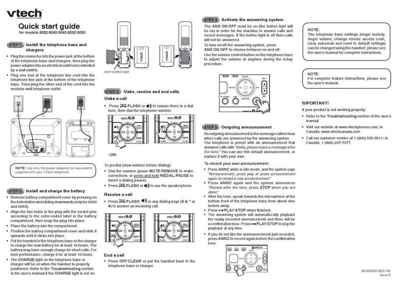 V-tech VTRZ6052 - 6052 User manual