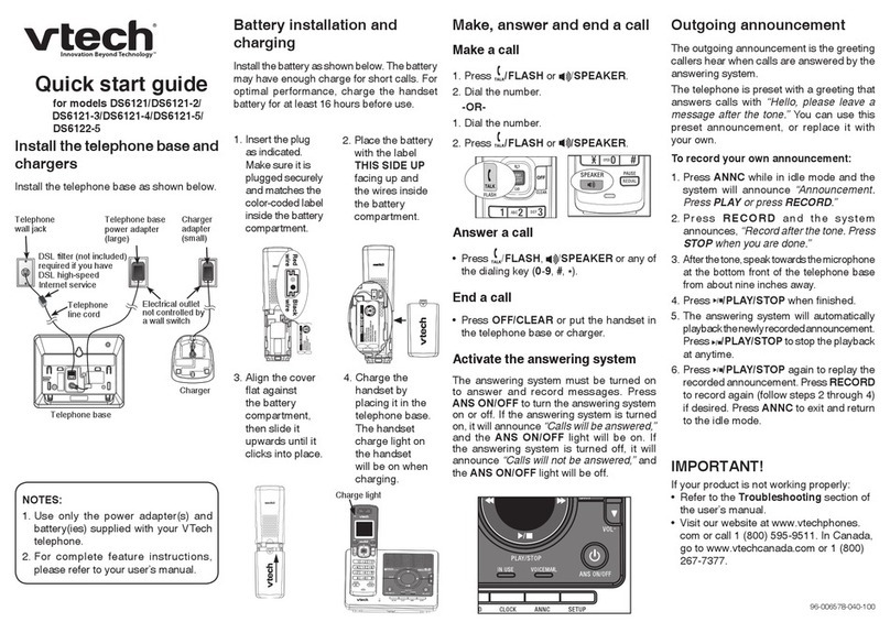 V-tech DS6121 quick start guide