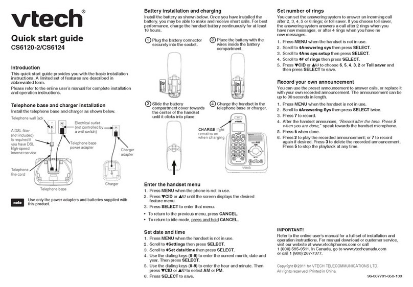 V-tech CS6124 User manual