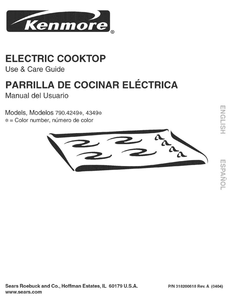 Kenmore 4121 - 36 in. Electric Cooktop Use and care guide