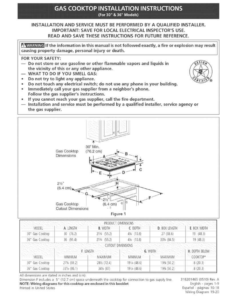 Kenmore 3243 - 36 in. Sealed Gas Cooktop User manual