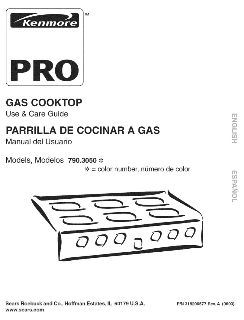 Kenmore 3050 - Pro 36 in. Gas Slide-In Cooktop User manual
