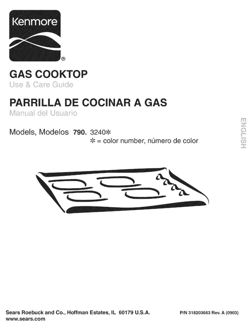 Kenmore 3240 - 30 in. Gas Cooktop Use and care guide Kenmore 3240 - 30 in. Gas Cooktop Use and care guide