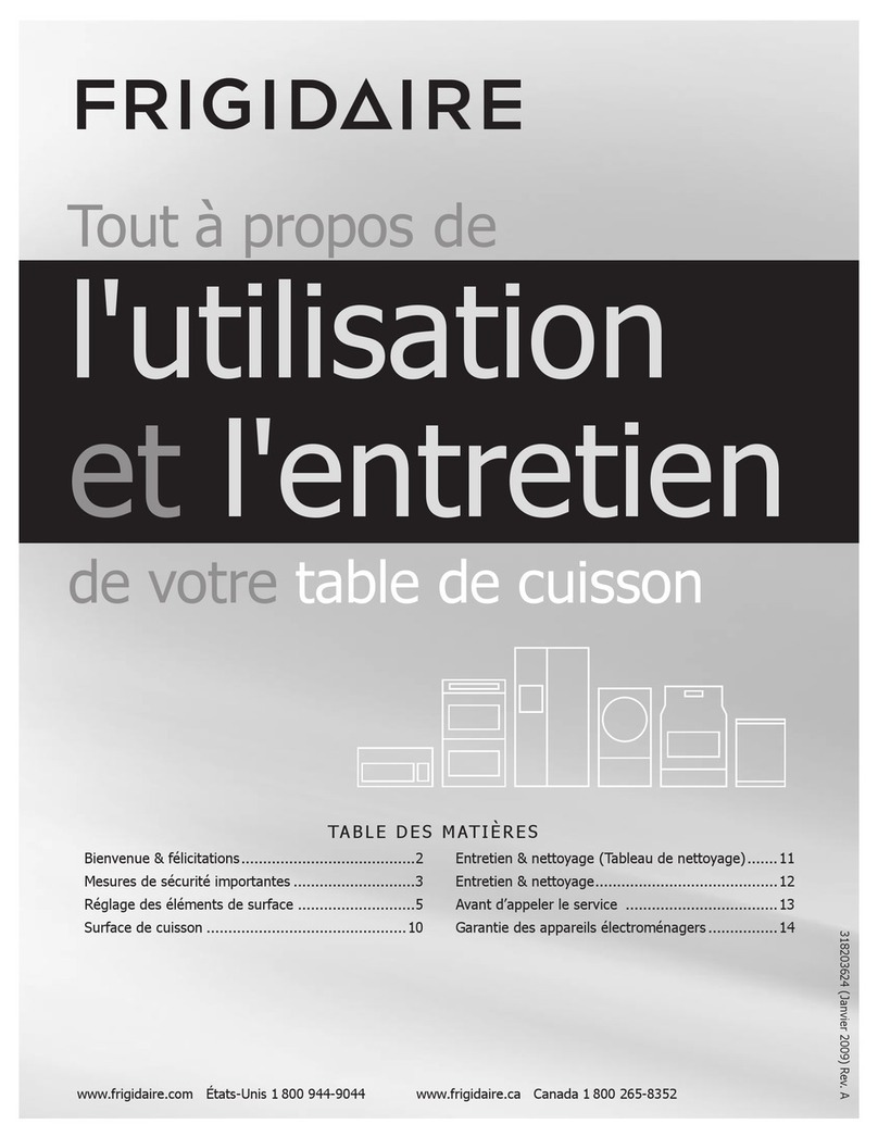 Frigidaire FPEC3085KS - 30" Electric Cooktop l'utilisation et l'entretien