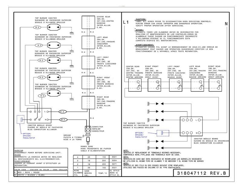 Frigidaire GLGC36S8EQ - 36" Sealed Gas Cooktop Wiring diagram