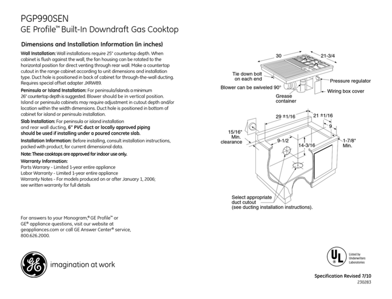 GE Profile PGP990SENSS Manual