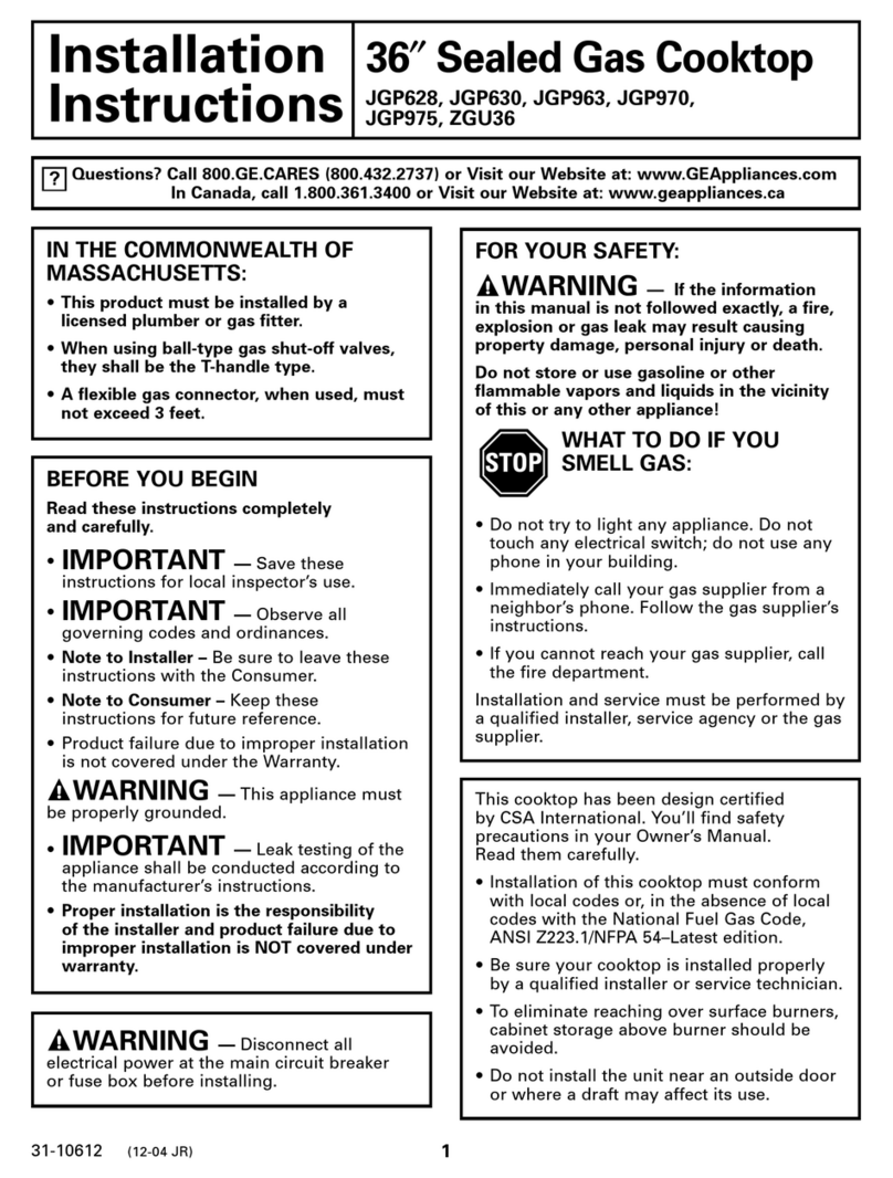 GE JGP633SETSS installation instructions