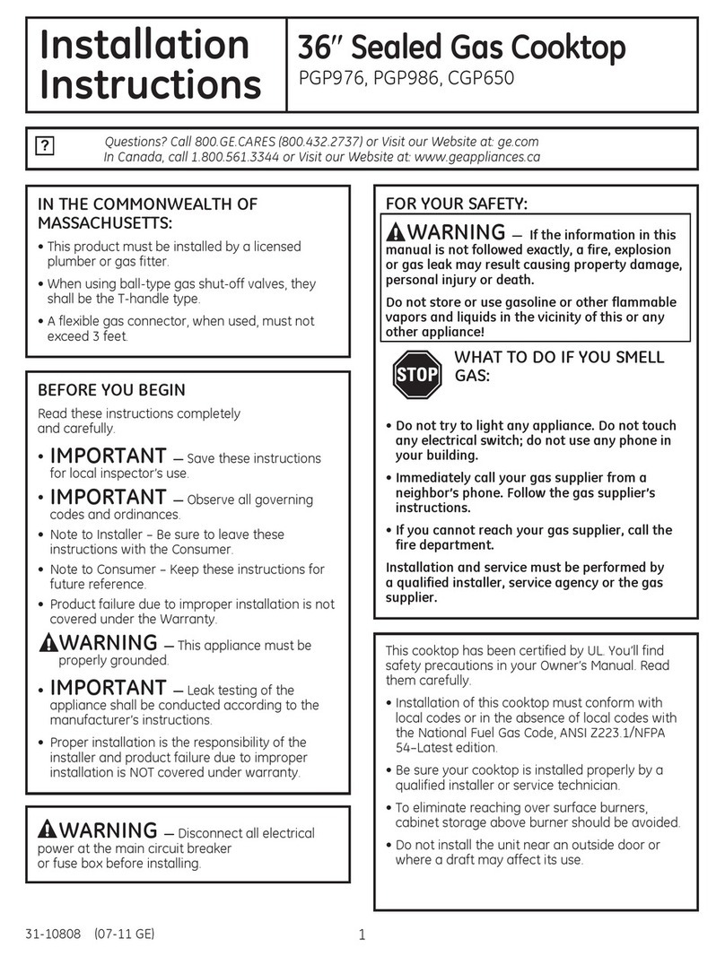GE CGP650SETSS User manual