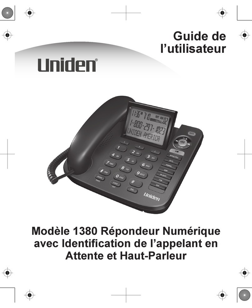 Uniden 1380BK Guide de l'utilisateur