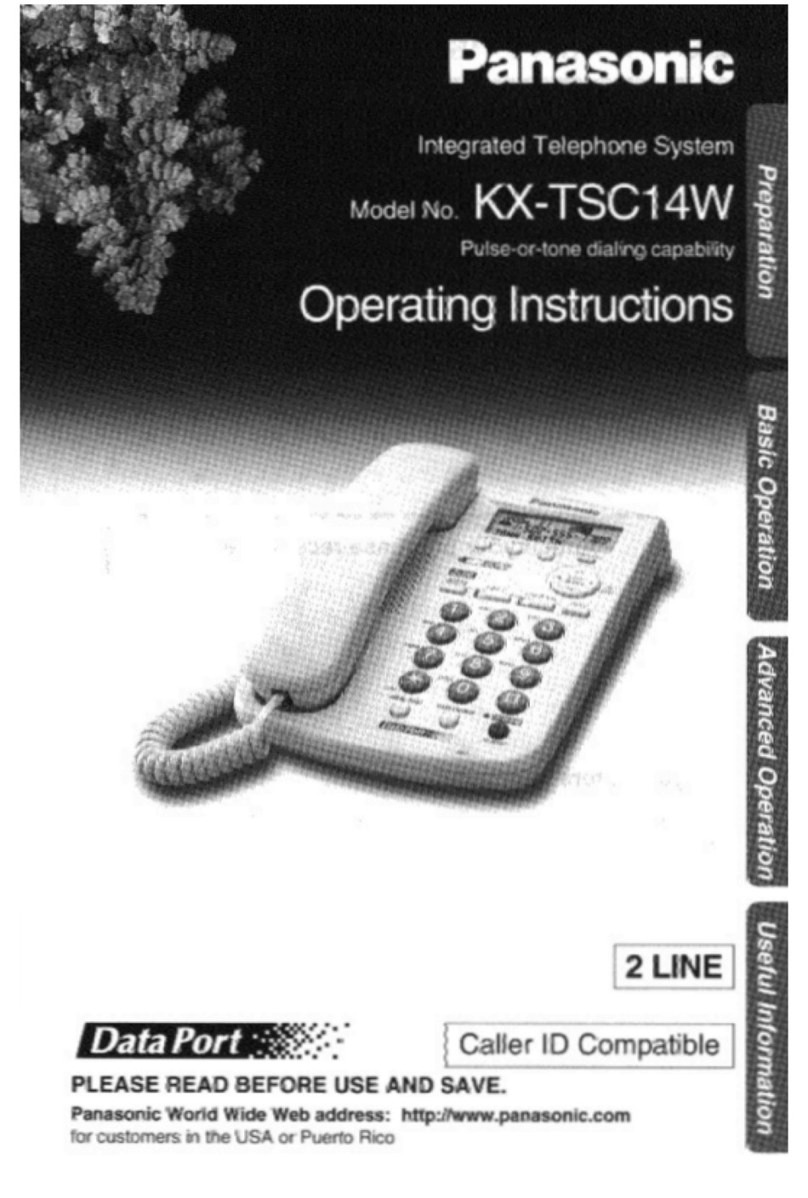 Panasonic KX-TSC14W - KX TSC14 Corded Phone User manual