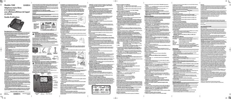 Uniden 1360BK Guide d'utilisation