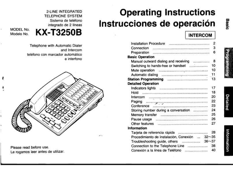Panasonic KXT3250 - Integrated Telephone System User manual Panasonic KXT3250 - Integrated Telephone System User manual