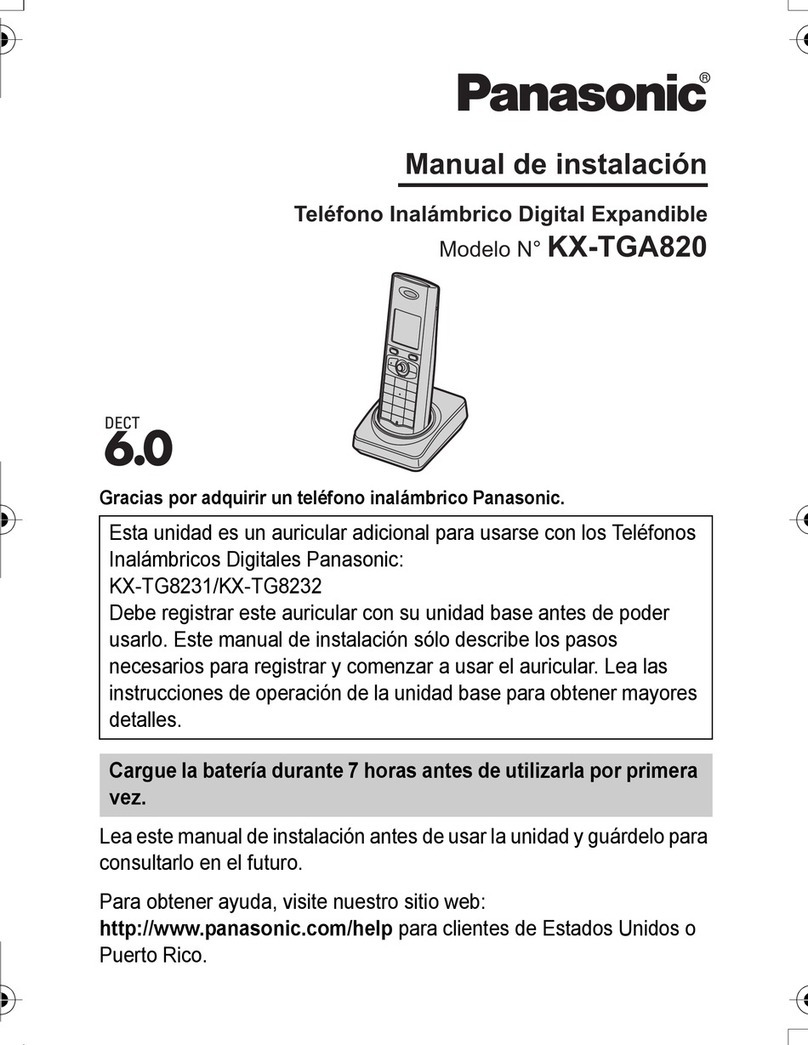 Panasonic KXTGA820 - EXPND DIGITAL CORDLESS HANDSET Instruction Manual