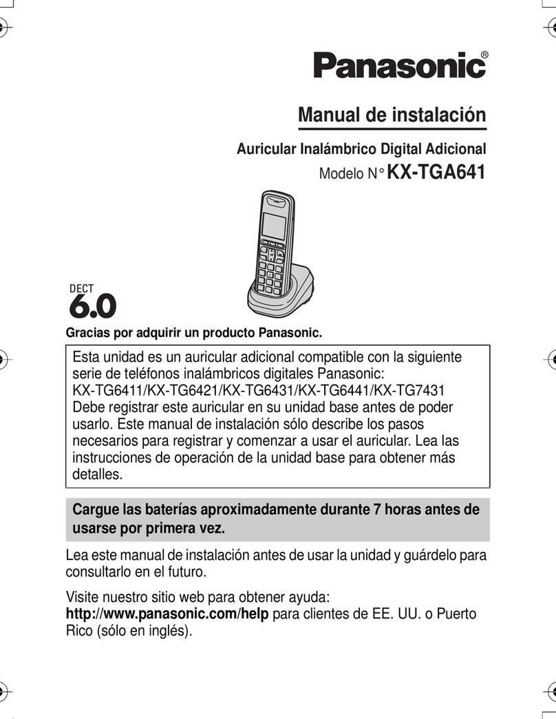 Panasonic KX-TGA641T - Cordless Extension Handset User manual