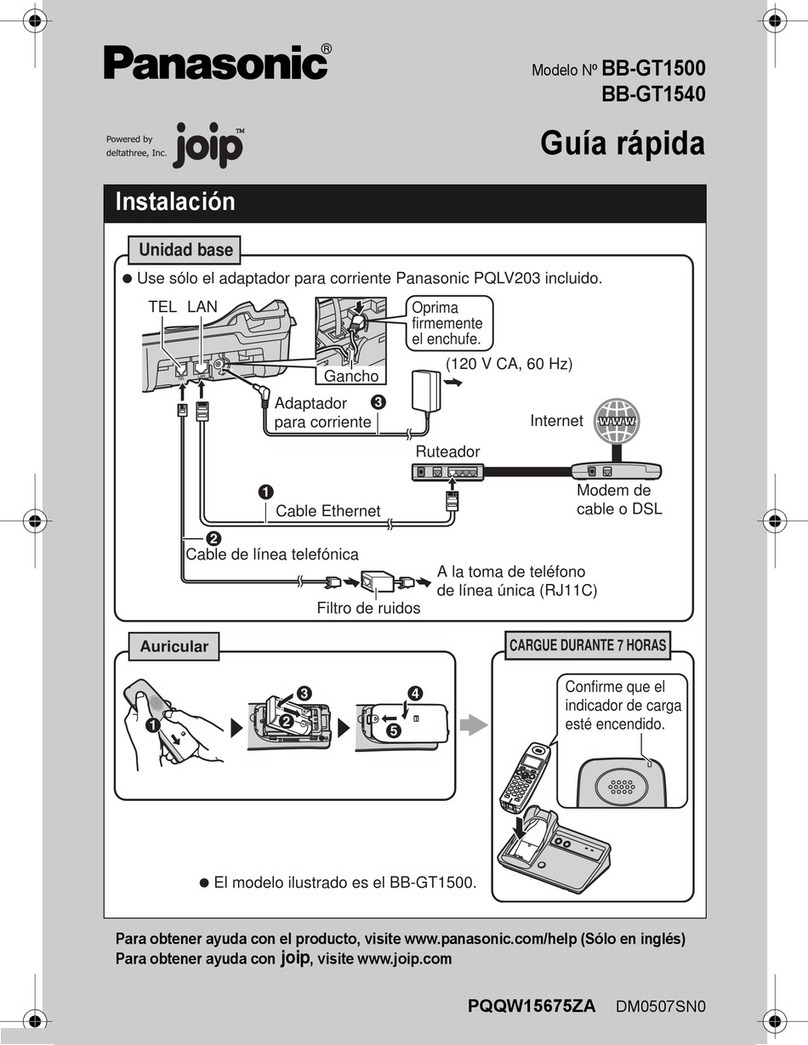 Panasonic BB-GT1500B - GLOBARANGE Cordless Phone User manual Panasonic BB-GT1500B - GLOBARANGE Cordless Phone User manual