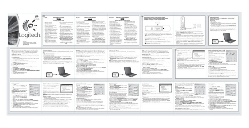 Logitech 980590-0403 - Cordless Internet Handset USB VoIP Wireless... quick start guide