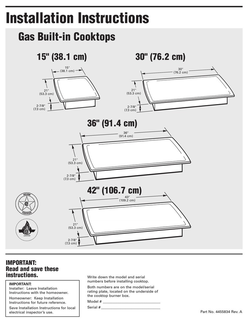 Whirlpool GLT3034LT - Gas Cooktop installation instructions