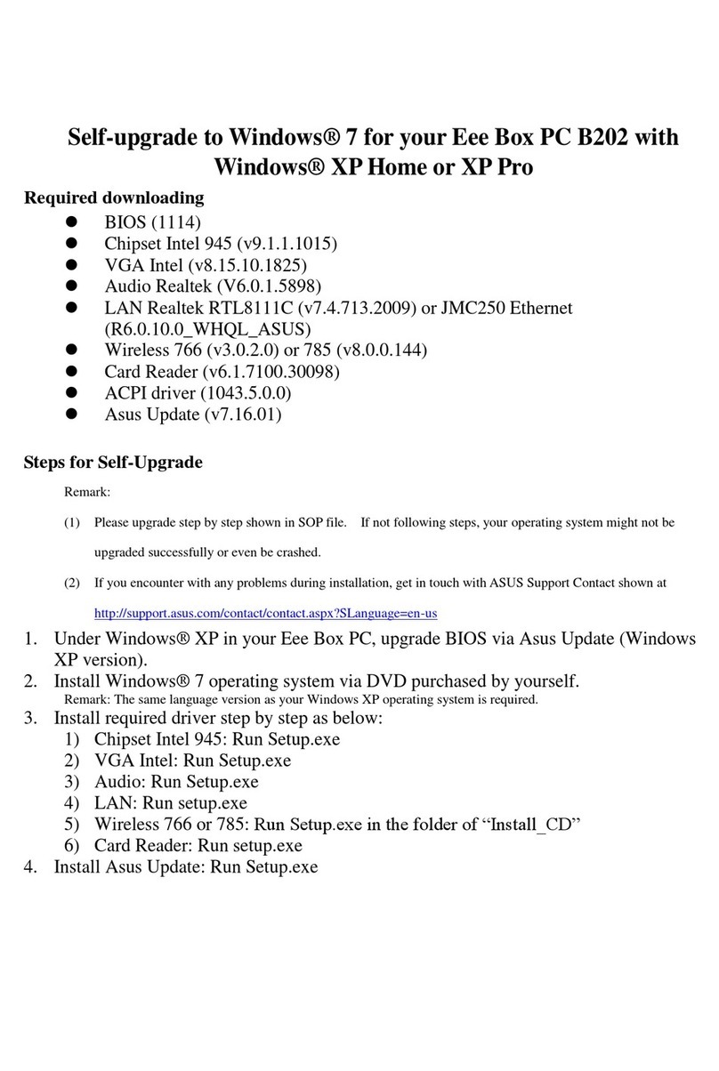 Asus B202 - Eee Box - 1 GB RAM Quick start guide