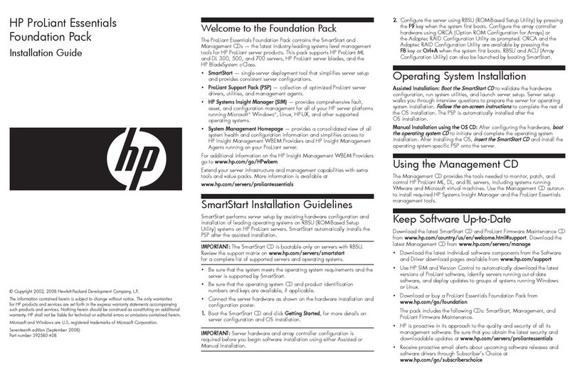 HP 124708-001 - ProLiant Cluster - 1850 installation guide