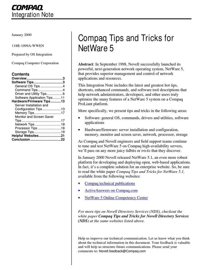 Compaq 108164-003 - ProLiant - 800 Quick start guide