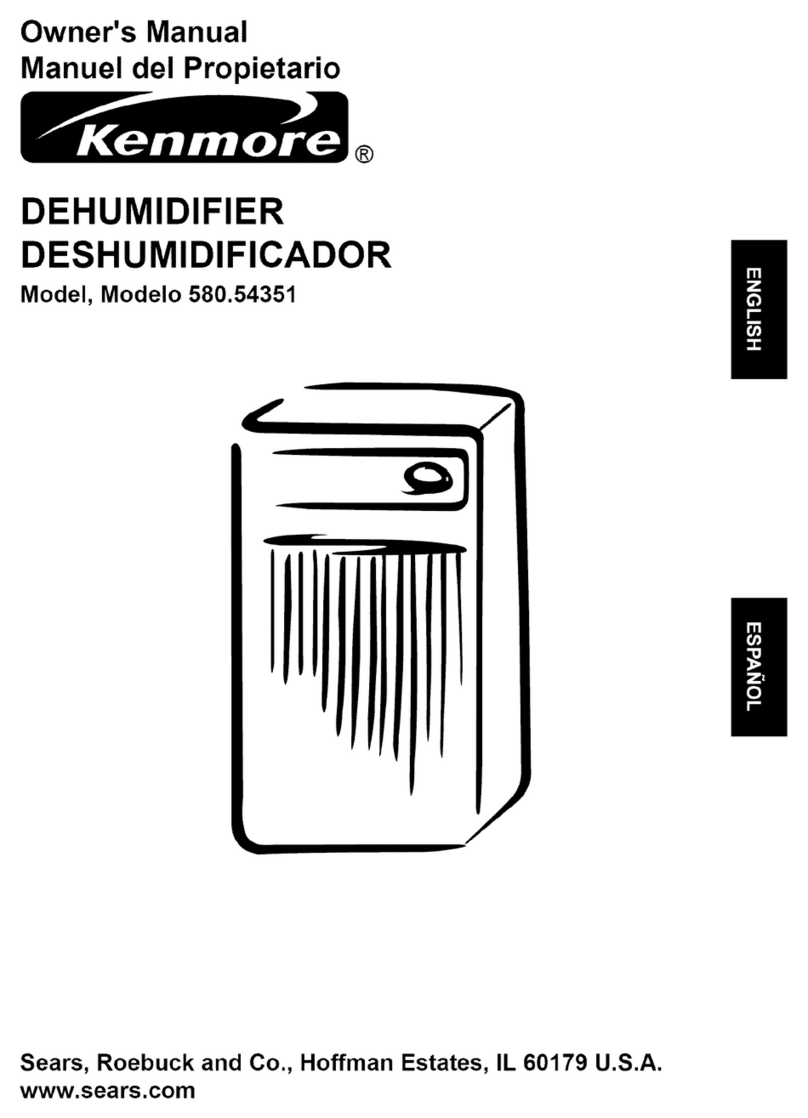 Kenmore 54351 - 35 Pint Dehumidifier owner's manual