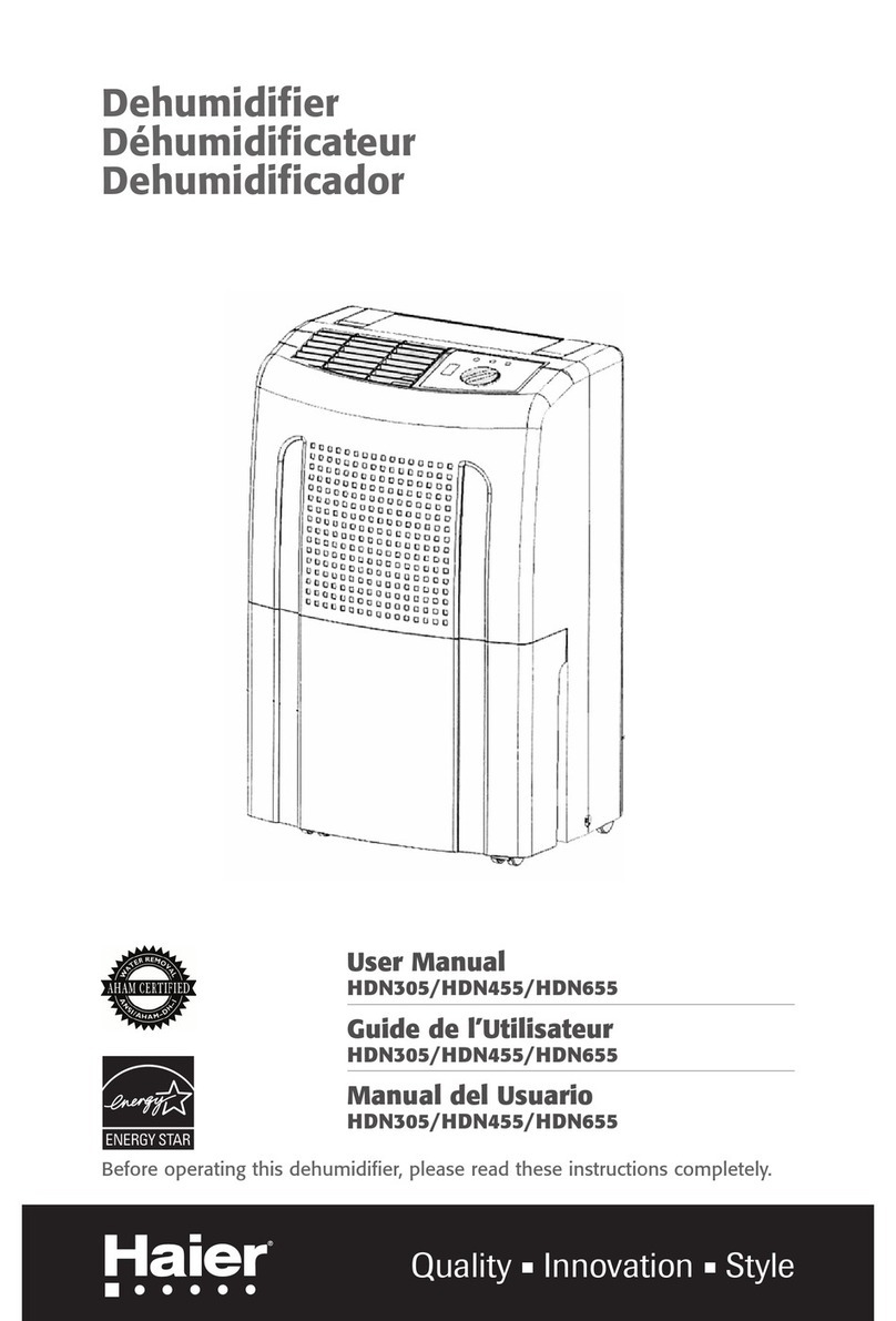 Haier HDN455 - 45 Pint Capacity Dehumidifier User manual