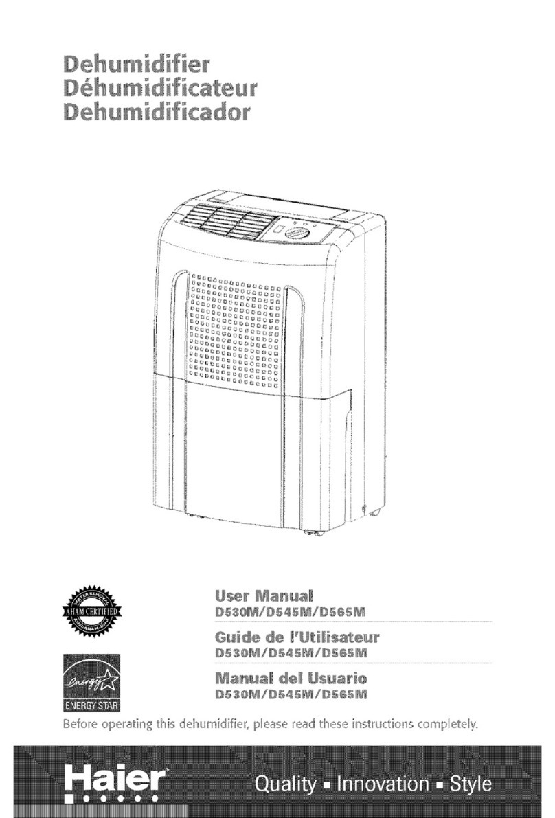 Haier D530M - 30 Pint 1 Spd LOWTEMP User manual