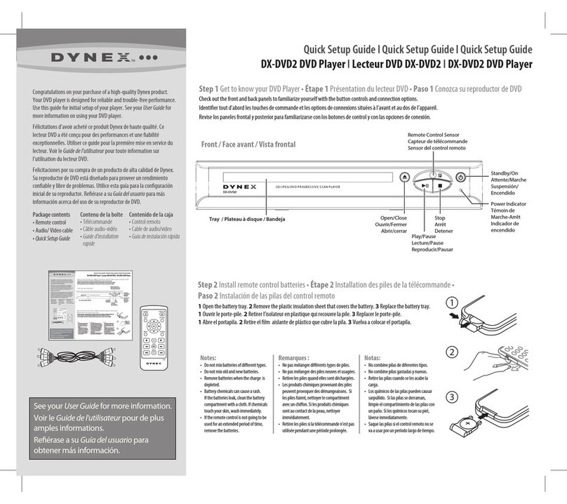 Dynex DX-DVD2 Quick setup guide