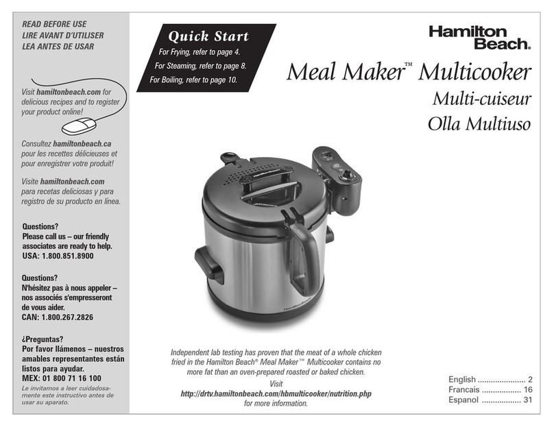 Hamilton Beach Meal Maker 35135C use & care