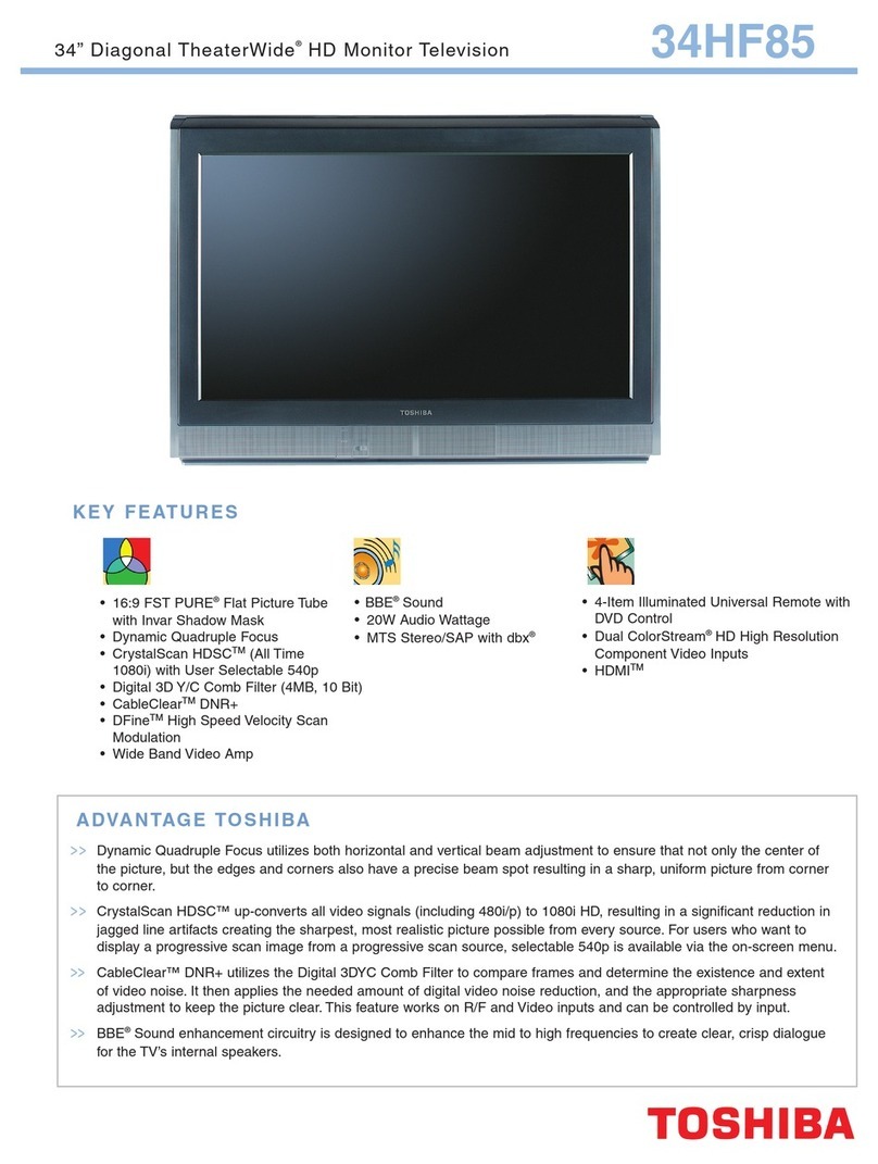 Toshiba 34HF85 - 34" CRT TV User manual