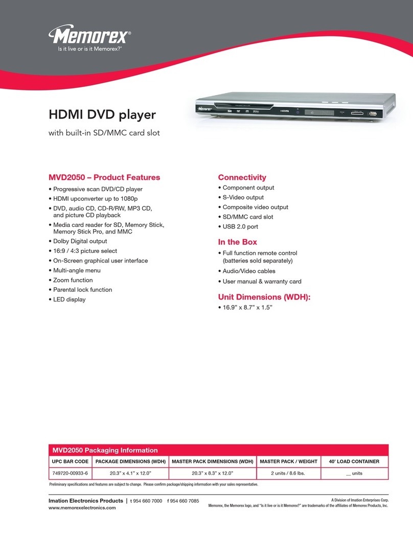 Memorex MVD2050 - MVD 2050 DVD Player User manual
