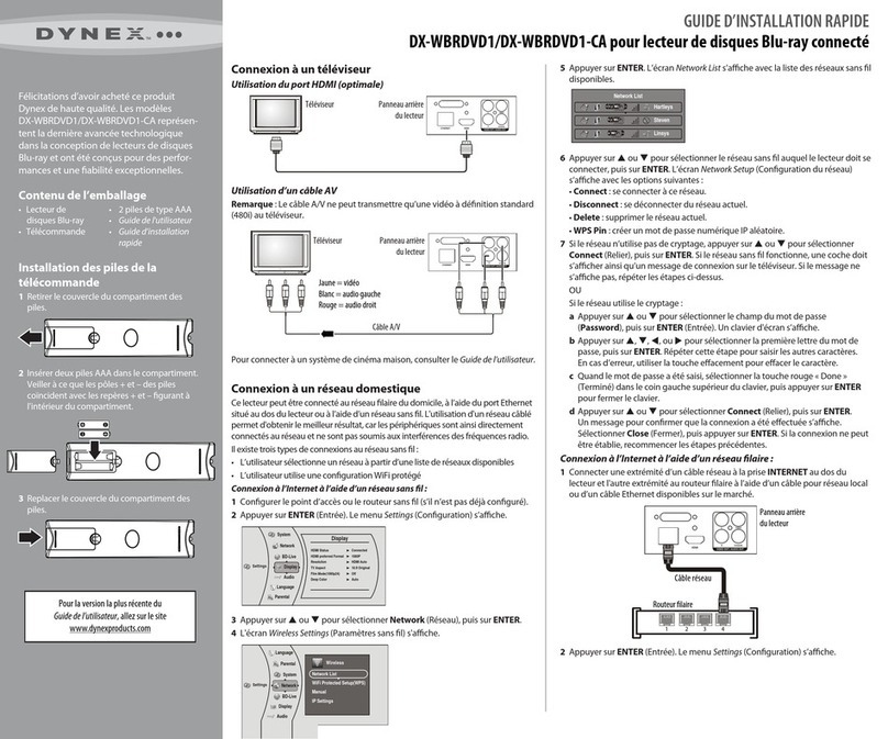 Dynex DX-WBRDVD1 Guide d'installation rapide